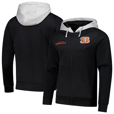 Men's Black Cincinnati Bengals Replay Fashion Graphic Full-Zip Hoodie Jacket