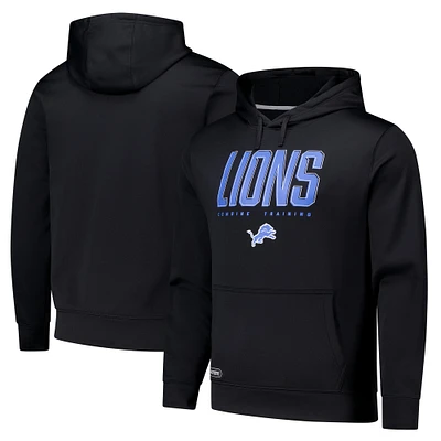 Men's Black Detroit Lions Combine Authentic Pullover Hoodie