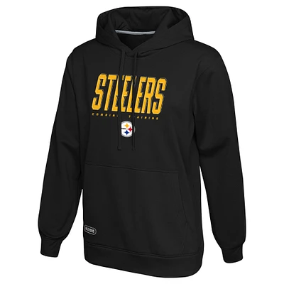 Men's Black Pittsburgh Steelers Combine Authentic Pullover Hoodie