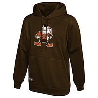 Men's Brown Cleveland Browns Combine Authentic Retro Logo Pullover Hoodie