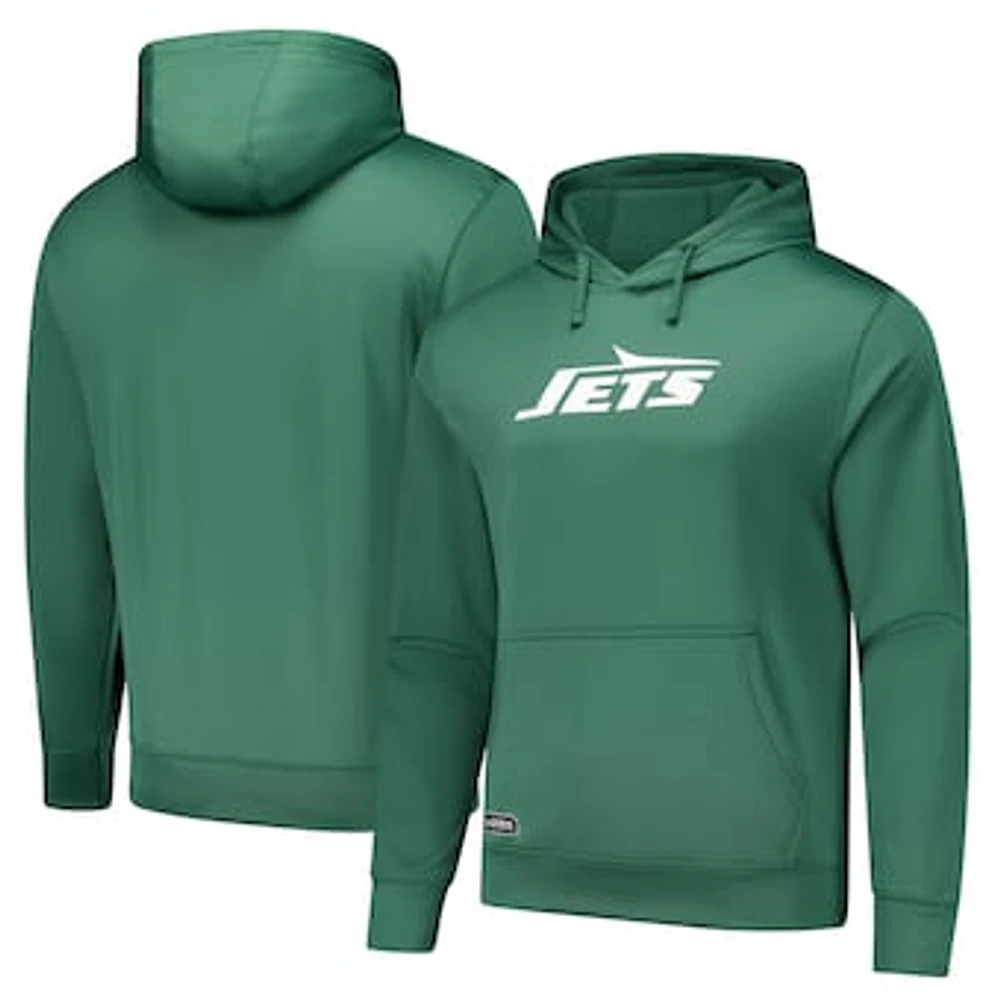 Men's Green New York Jets Combine Authentic Retro Logo Pullover Hoodie