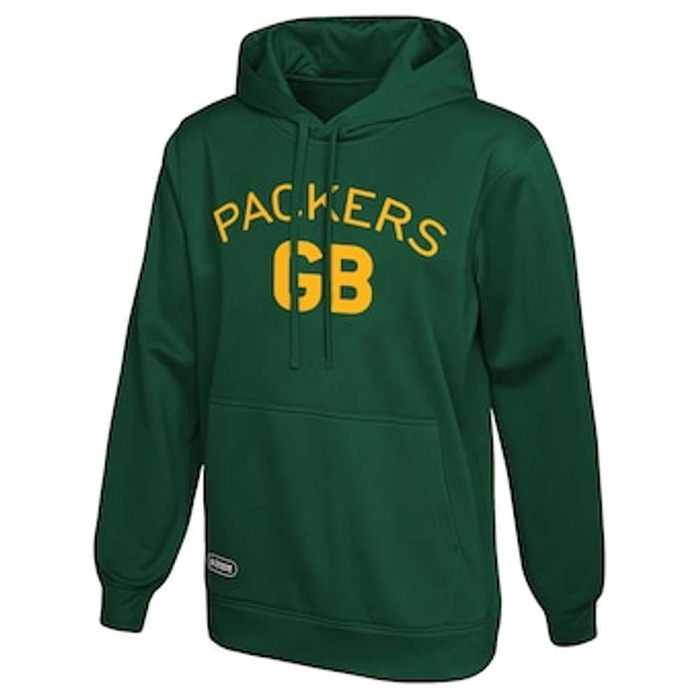 Men's Green Green Bay Packers Combine Authentic Retro Logo Pullover Hoodie