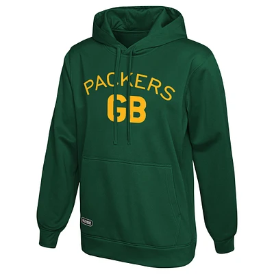 Men's Green Green Bay Packers Combine Authentic Retro Logo Pullover Hoodie