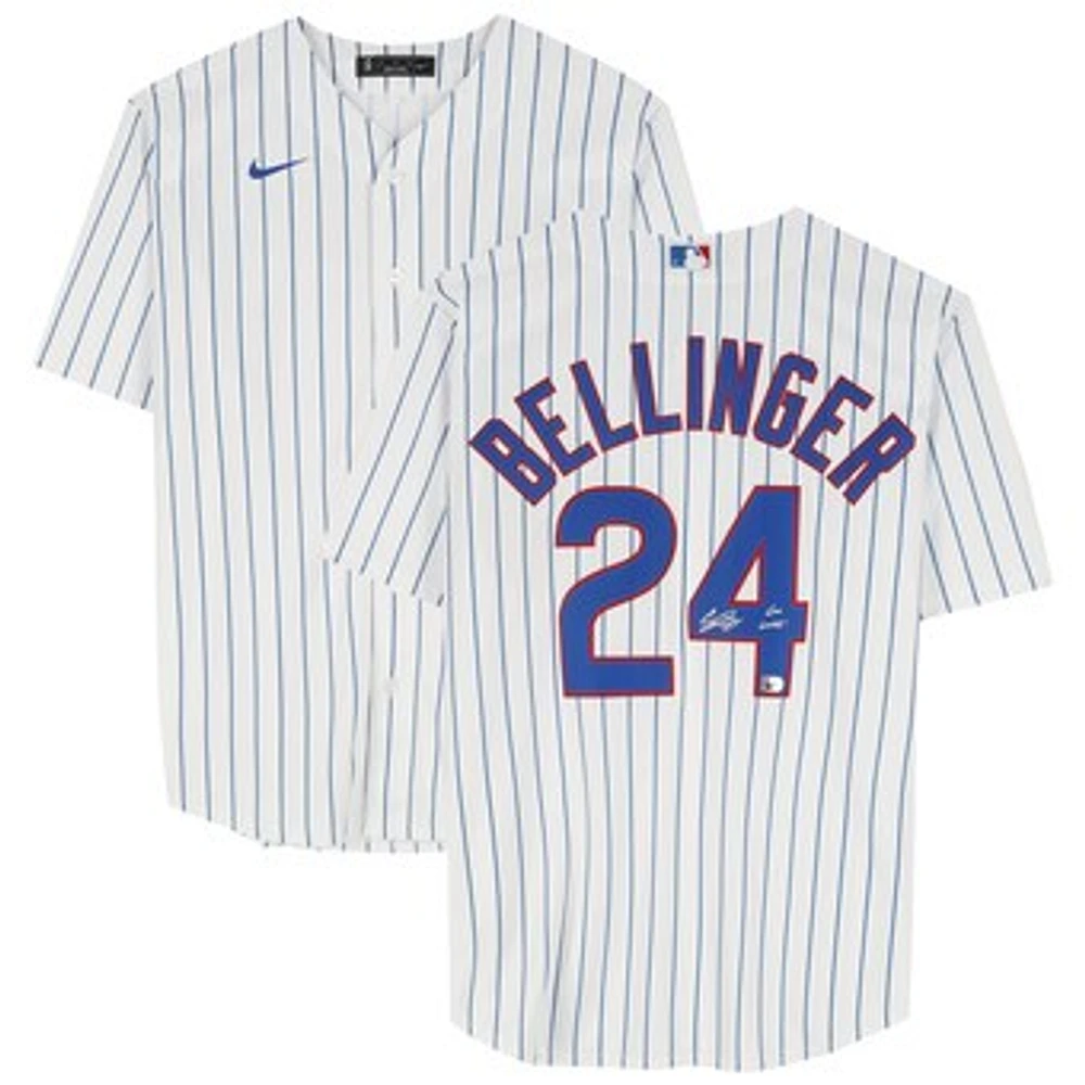 Cody Bellinger Chicago Cubs Autographed White Nike Replica Jersey with "Go Cubs!" inscription