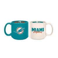 Miami Dolphins 2-Pack 15oz. Stackable Mug Set