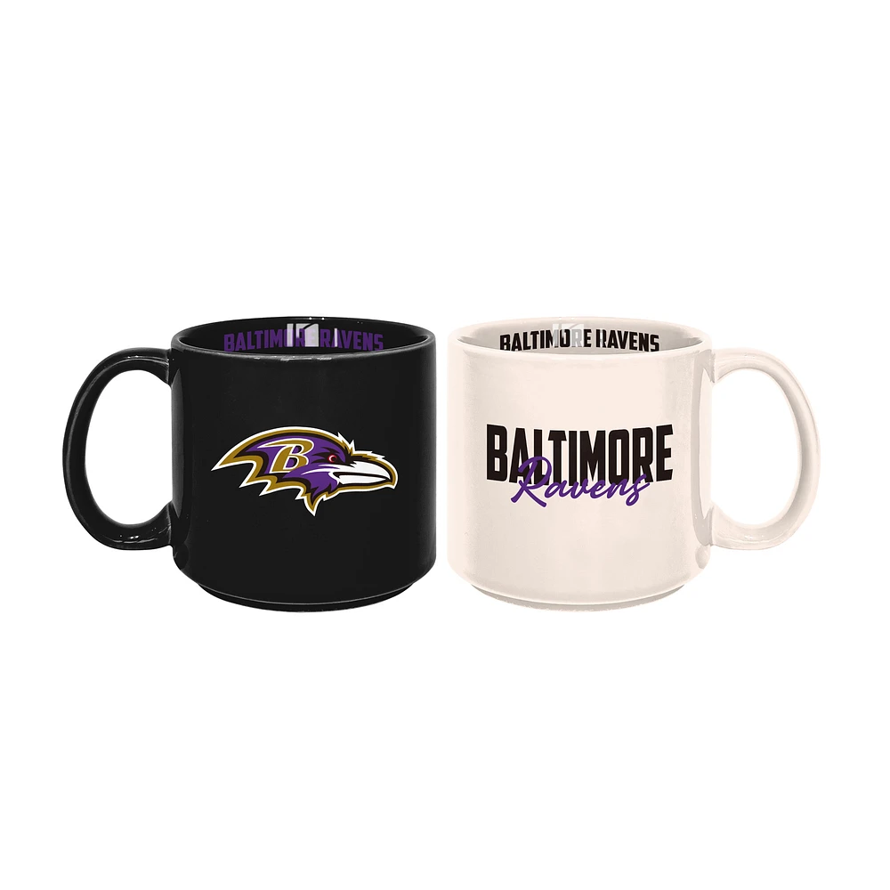 Baltimore Ravens 2-Pack 15oz. Stackable Mug Set