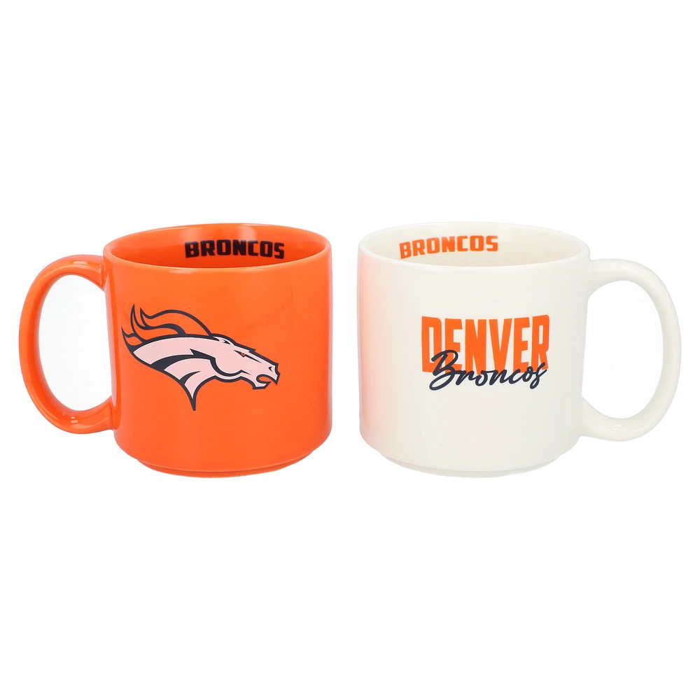 Denver Broncos 2-Pack 15oz. Stackable Mug Set