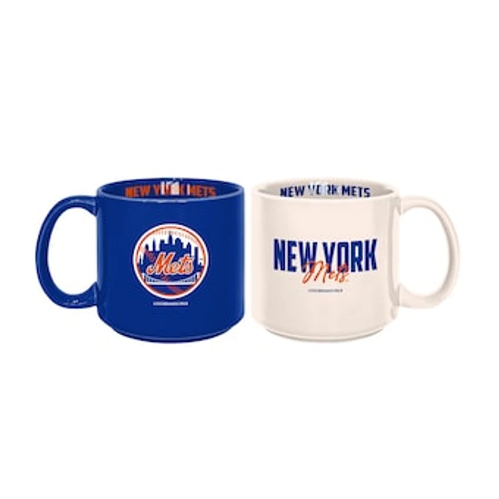 New York Mets 2-Pack 15oz. Stackable Mug Set