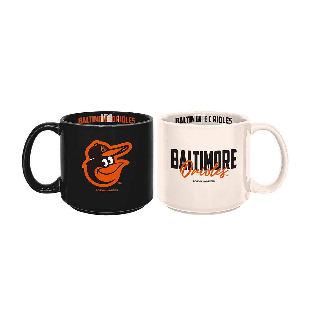 Baltimore Orioles 2-Pack 15oz. Stackable Mug Set