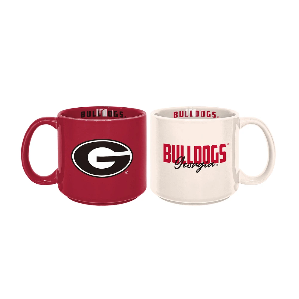 Georgia Bulldogs 2-Pack 15oz. Stackable Mug Set