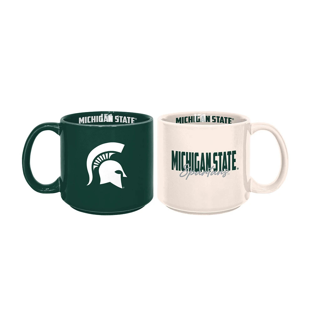 Michigan State Spartans 2-Pack 15oz. Stackable Mug Set