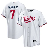 Men's Nike Joe Mauer White Minnesota Twins 2024 Baseball Hall of Fame Home Replica Player Jersey