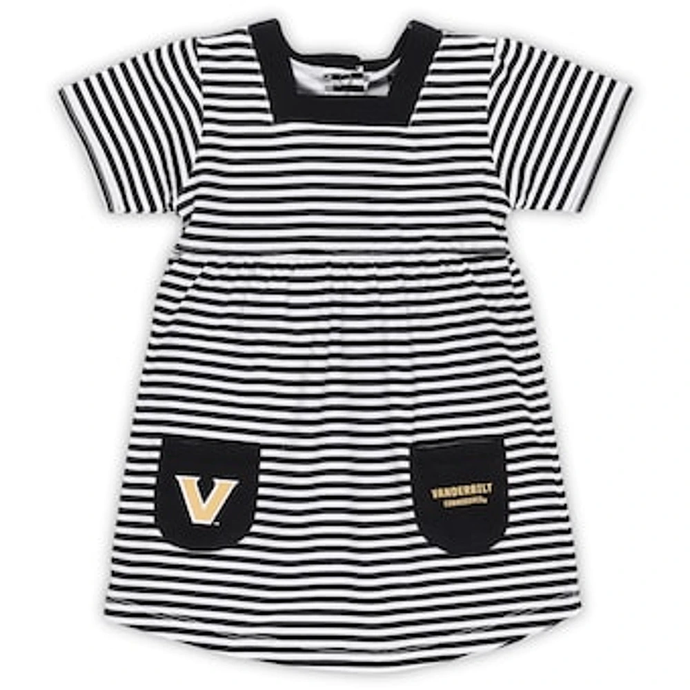 Toddler Little King  Black Vanderbilt Commodores Striped Dress with Pockets