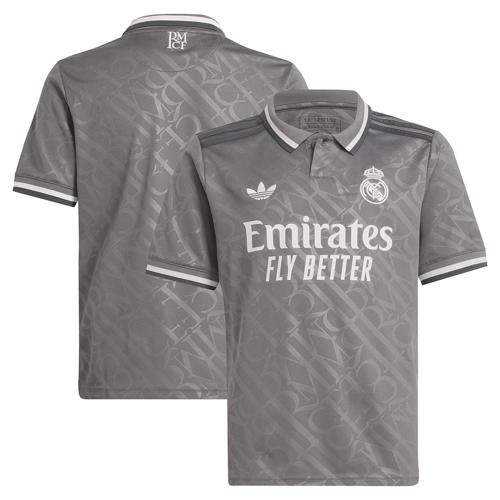 Youth adidas Originals Charcoal Real Madrid 2024/25 Third Replica Jersey