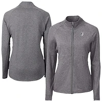 Women's Cutter & Buck Heather Black Baltimore Orioles Adapt Eco Knit Recycled Full-Zip Jacket