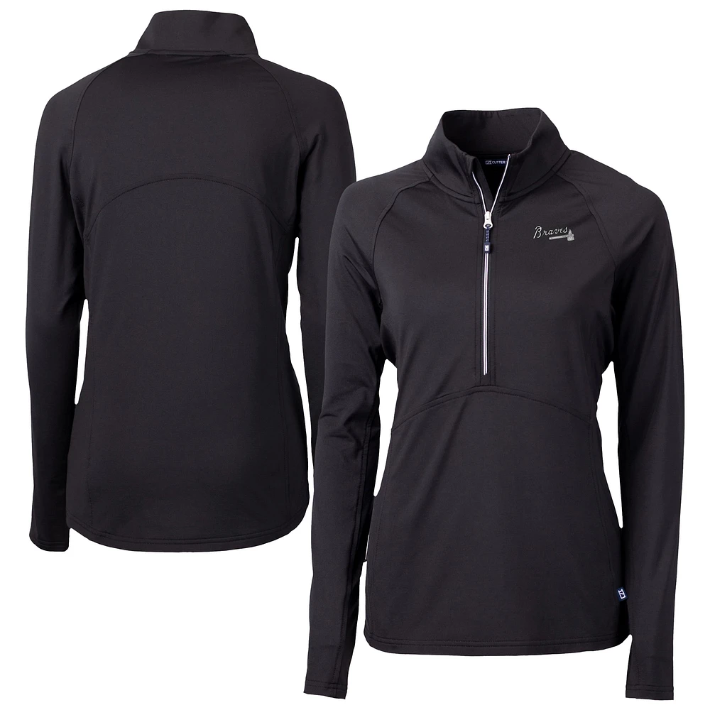 Women's Cutter & Buck Atlanta Braves Adapt Eco Knit Stretch Recycled Half-Zip DryTec Top