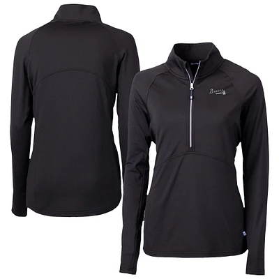 Women's Cutter & Buck Atlanta Braves Adapt Eco Knit Stretch Recycled Half-Zip DryTec Top
