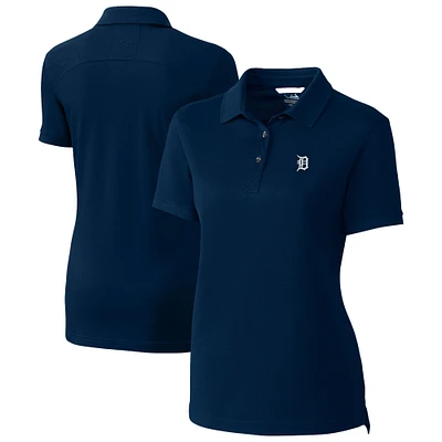 Women's Cutter & Buck Navy Detroit Tigers DryTec Advantage Tri-Blend Pique Polo