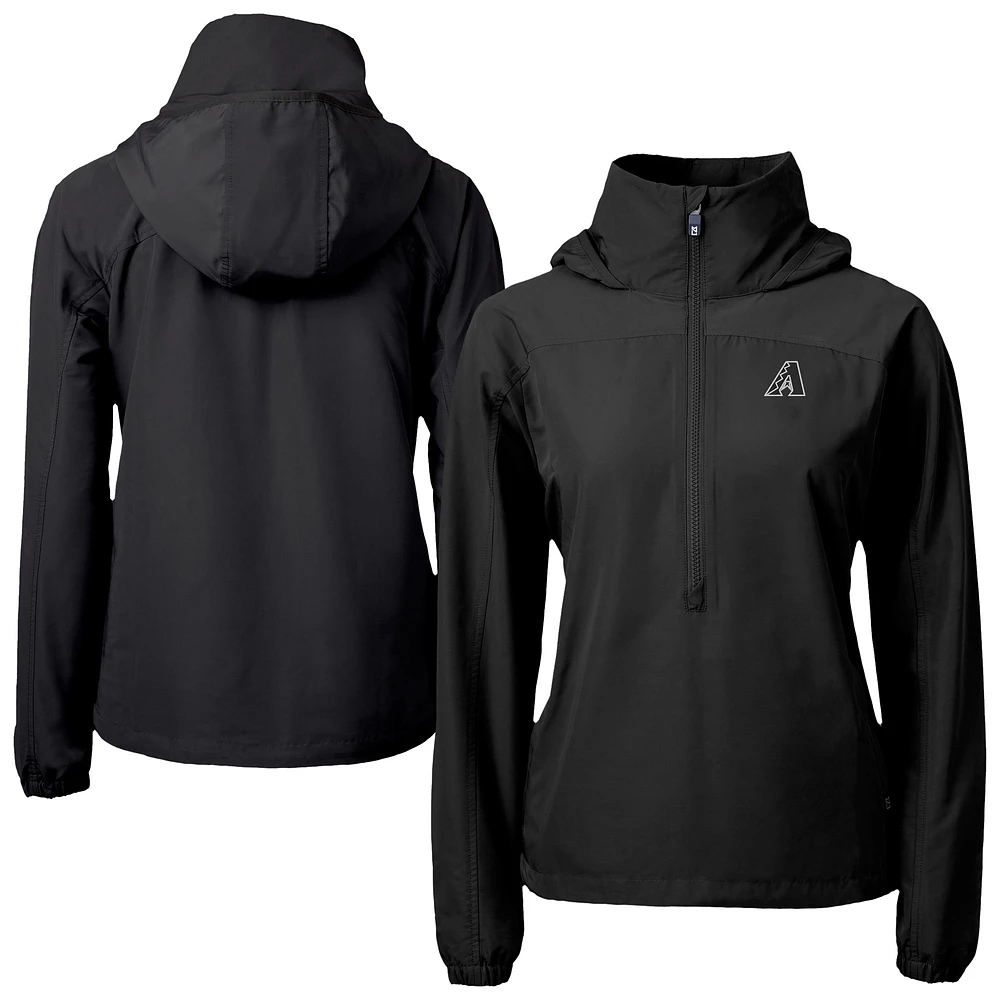 Women's Cutter & Buck Black/ Arizona Diamondbacks Charter Eco Recycled Half-Zip Anorak Jacket