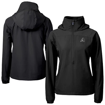 Women's Cutter & Buck Black/ Arizona Diamondbacks Charter Eco Recycled Half-Zip Anorak Jacket