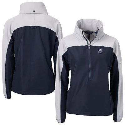 Women's Cutter & Buck Navy/Gray Seattle Mariners Charter Eco Recycled Half-Zip Anorak Jacket