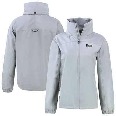 Women's Cutter & Buck Gray Tampa Bay Rays  Charter Eco Recycled Full-Zip Jacket