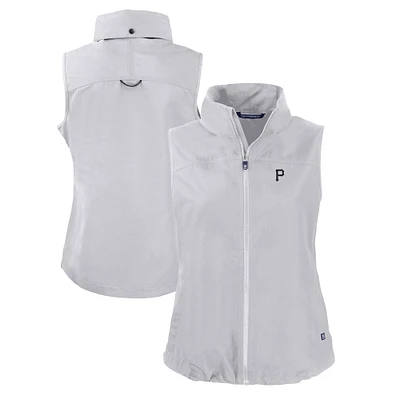 Women's Cutter & Buck Gray Pittsburgh Pirates Charter Eco Recycled Full-Zip Vest