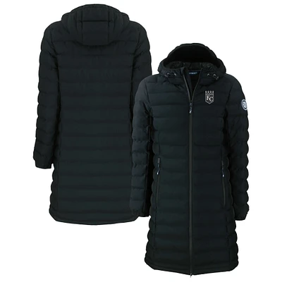 Women's Cutter & Buck  Black Kansas City Royals Mission Ridge Repreve Eco Insulated Long Puffer Jacket