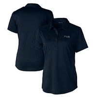 Women's Cutter & Buck Navy Atlanta Braves Eco Textured Stretch Recycled Polo