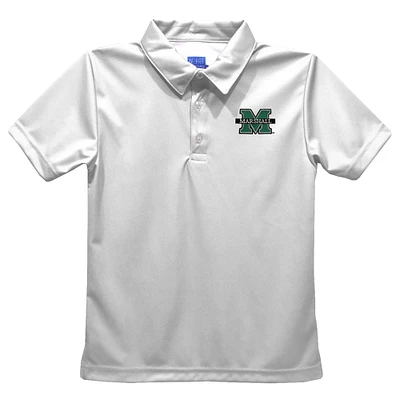Toddler Vive La Fete  White Marshall Thundering Herd Solid Polo