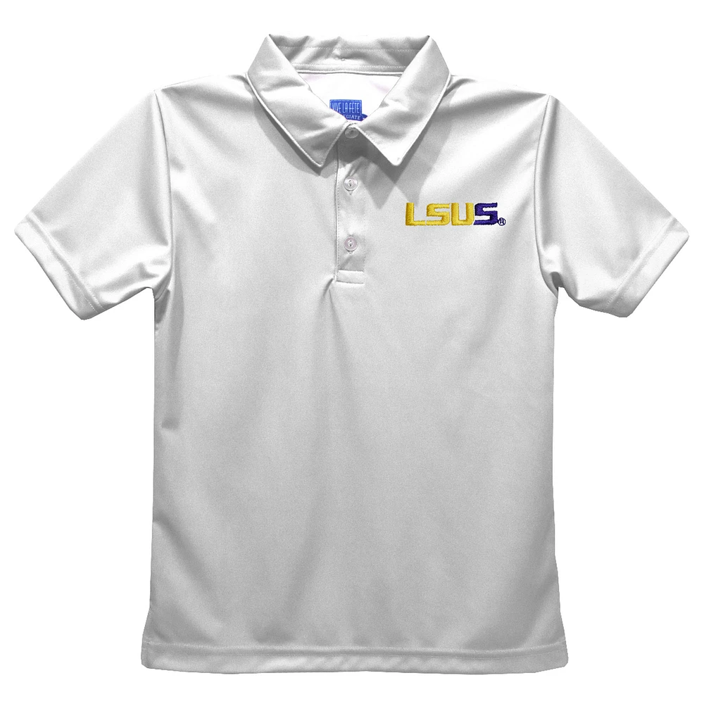 Youth Vive La Fete  White LSU Shreveport Pilots Solid Polo