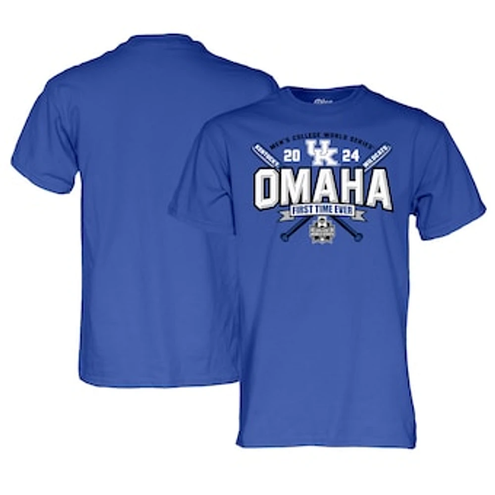 Men's Blue 84 Royal Kentucky Wildcats 2024 NCAA Baseball College World Series Omaha T-Shirt