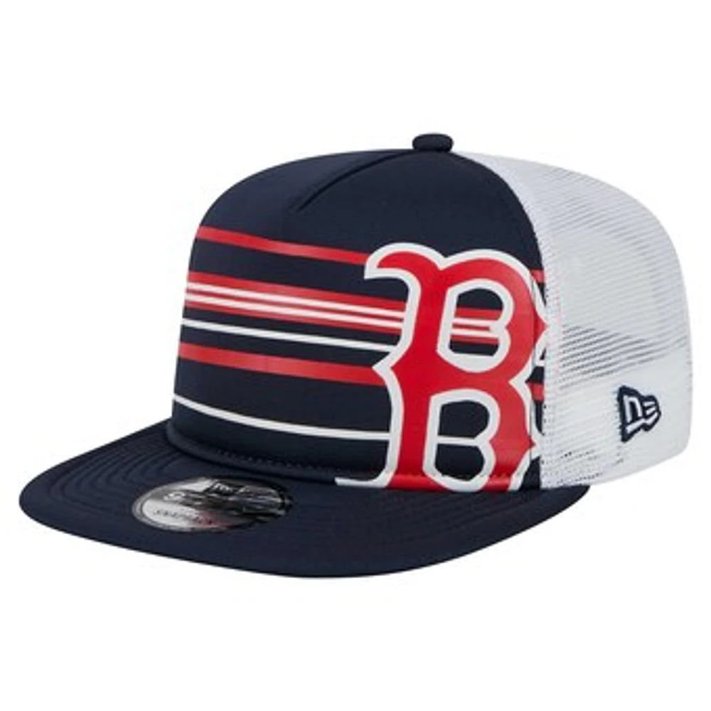 Men's New Era  Navy Boston Red Sox 9FIFTY A-Frame Trucker Snapback Hat