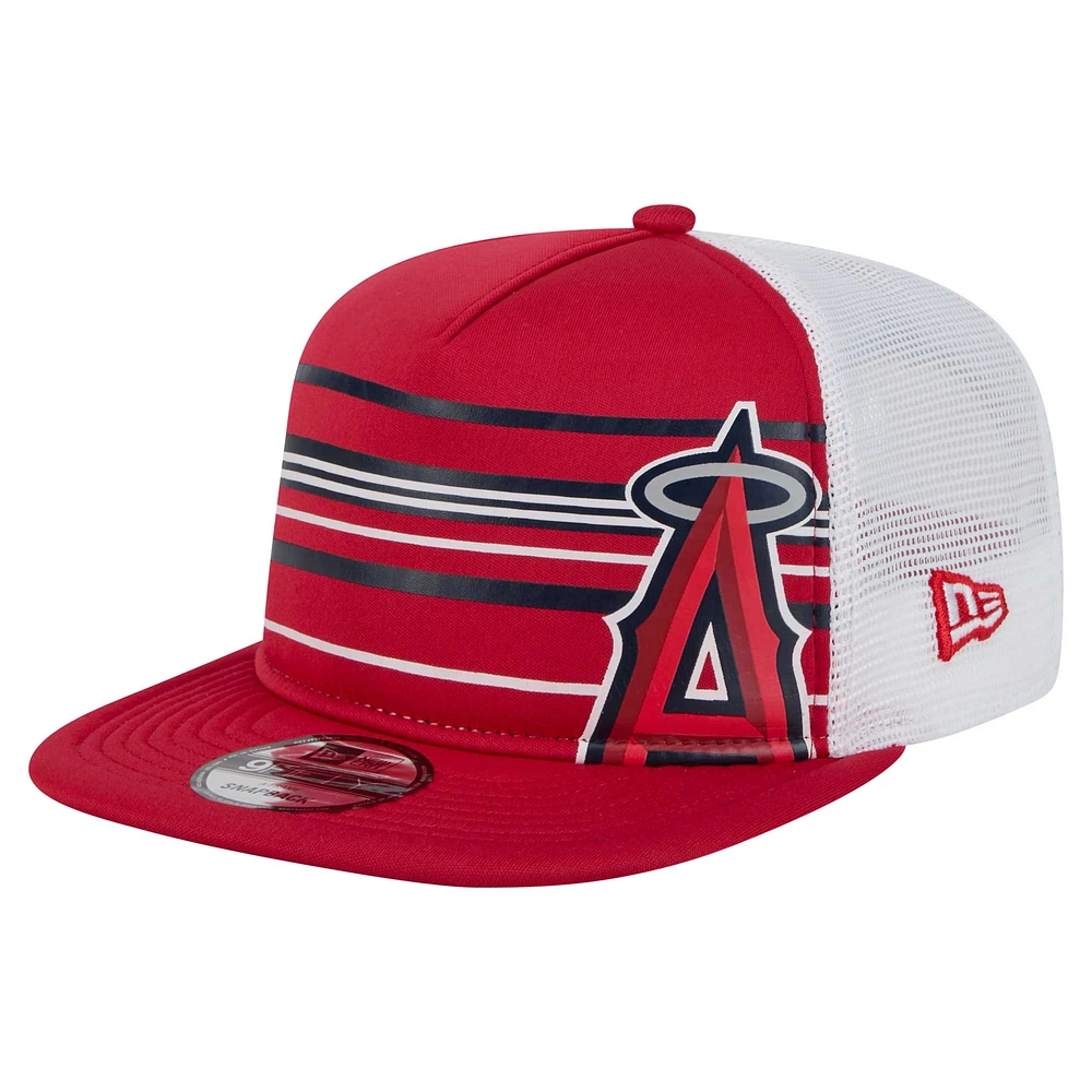 Men's New Era  Red Los Angeles Angels 9FIFTY A-Frame Trucker Snapback Hat