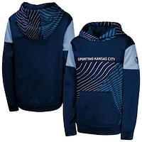 Youth Navy Sporting Kansas City Unbeatable Pullover Hoodie