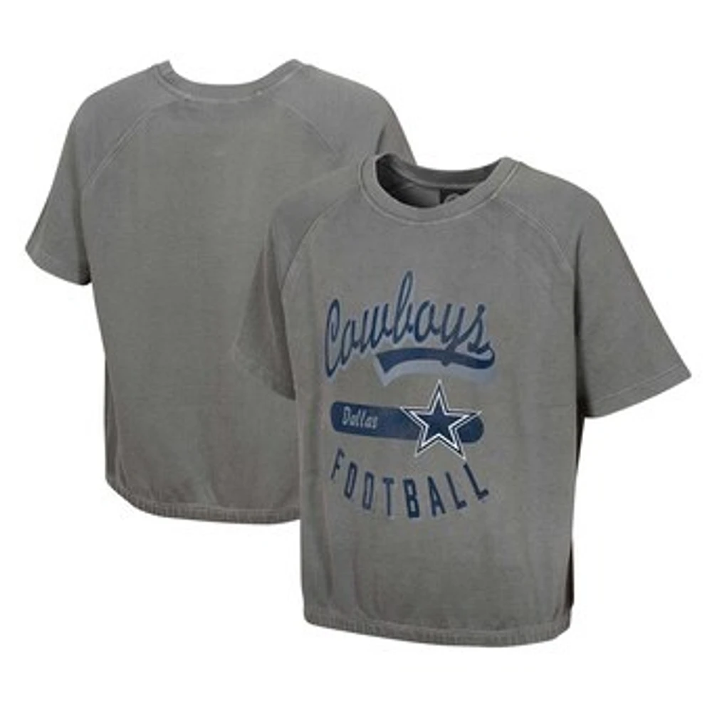 Women's  Gray Dallas Cowboys Mineral Wash Short Sleeve Top