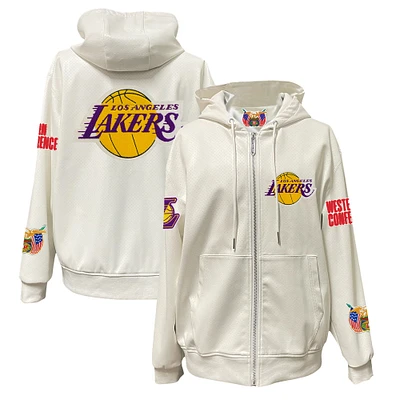 Men's Jeff Hamilton  White Los Angeles Lakers Vegan Leather Full-Zip Hoodie