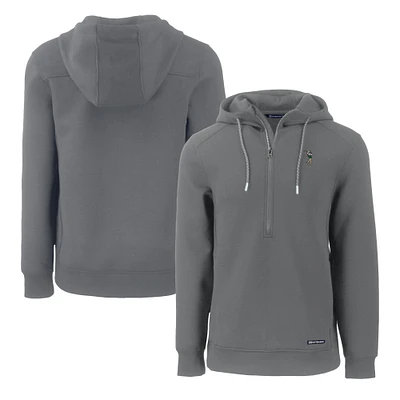 Men's Cutter & Buck Gray South Florida Bulls Roam Eco Half-Zip Recycled Pullover Hoodie