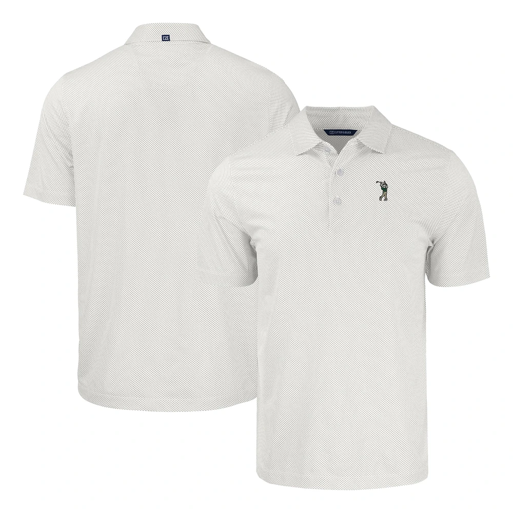 Men's Cutter & Buck White South Florida Bulls Pike Eco Symmetry Print Stretch Recycled Polo