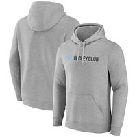 Men's Fanatics Heather Gray Utah Hockey Club Wordmark Logo Fleece Pullover Hoodie