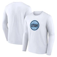 Men's Fanatics White Utah Hockey Club Draft Logo Long Sleeve T-Shirt
