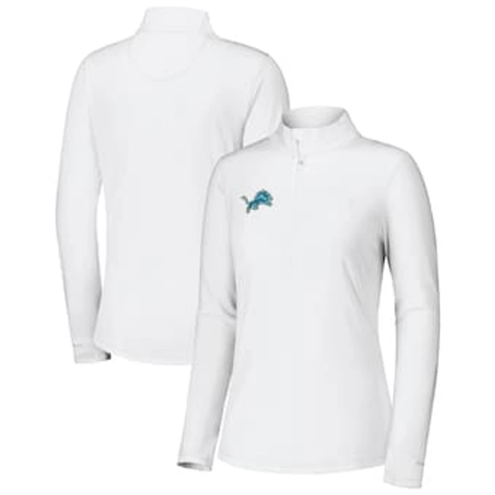 Women's Tommy Bahama White Detroit Lions Sport Playa Vista Quarter-Zip Jacket