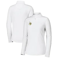 Women's Tommy Bahama White Minnesota Vikings Sport Playa Vista Quarter-Zip Jacket