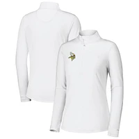 Women's Tommy Bahama White Minnesota Vikings Sport Playa Vista Quarter-Zip Jacket