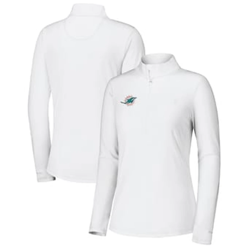 Women's Tommy Bahama White Miami Dolphins Sport Playa Vista Quarter-Zip Jacket