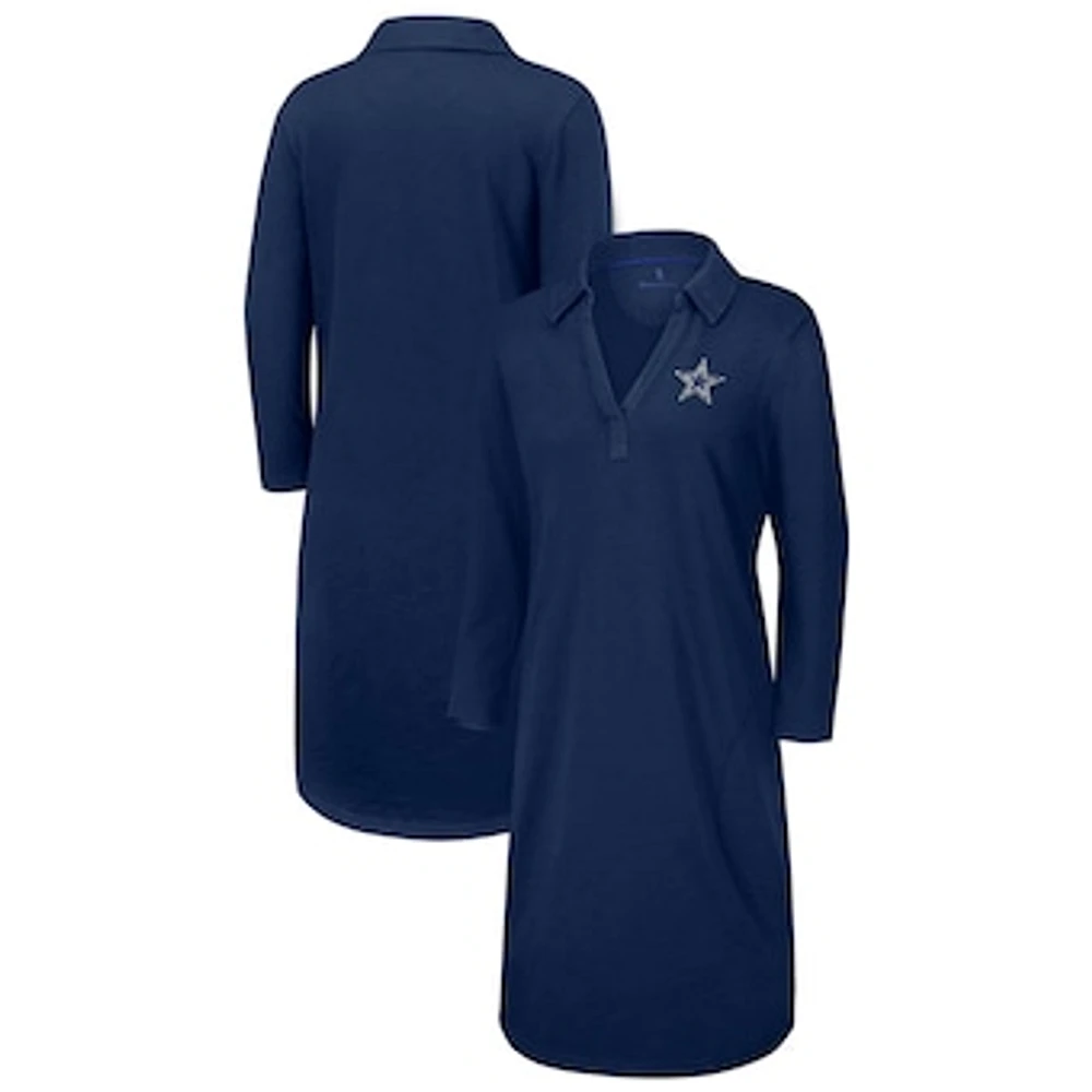 Women's Tommy Bahama Navy Dallas Cowboys Ashby Isles Three-Quarter Length Sleeve Pullover Jersey Dress