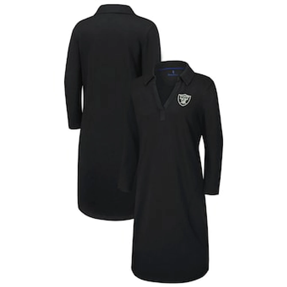 Women's Tommy Bahama Black Las Vegas Raiders Ashby Isles Three-Quarter Length Sleeve Pullover Jersey Dress