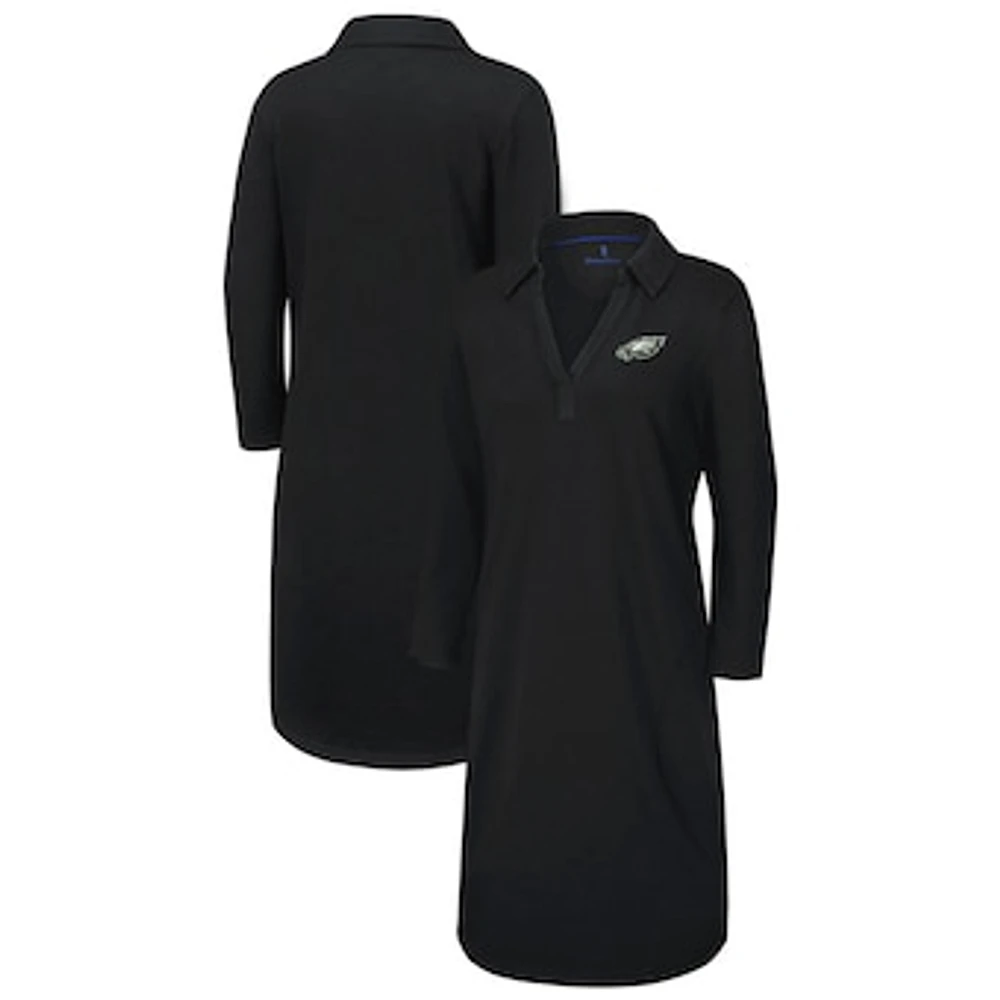 Women's Tommy Bahama Black Philadelphia Eagles Ashby Isles Three-Quarter Length Sleeve Pullover Jersey Dress