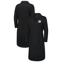 Women's Tommy Bahama Black Pittsburgh Steelers Ashby Isles Three-Quarter Length Sleeve Pullover Jersey Dress