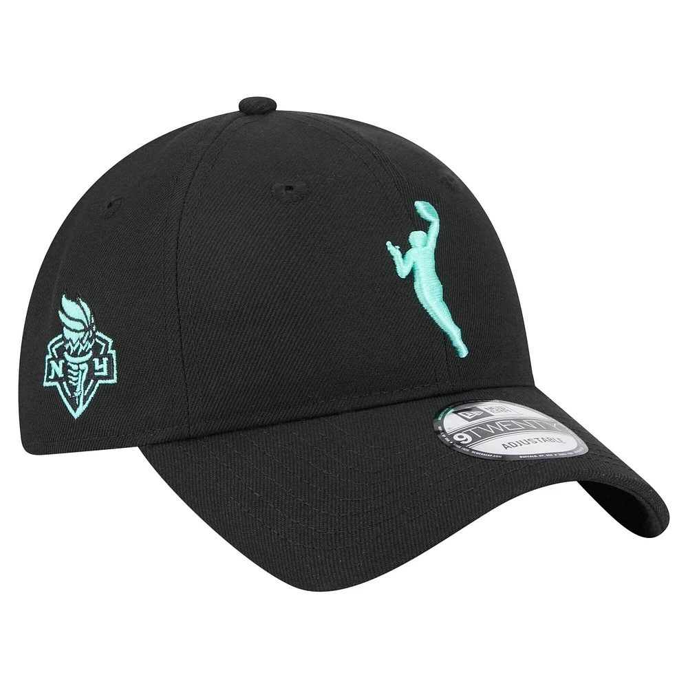 Men's New Era Black New York Liberty 9TWENTY Adjustable Hat